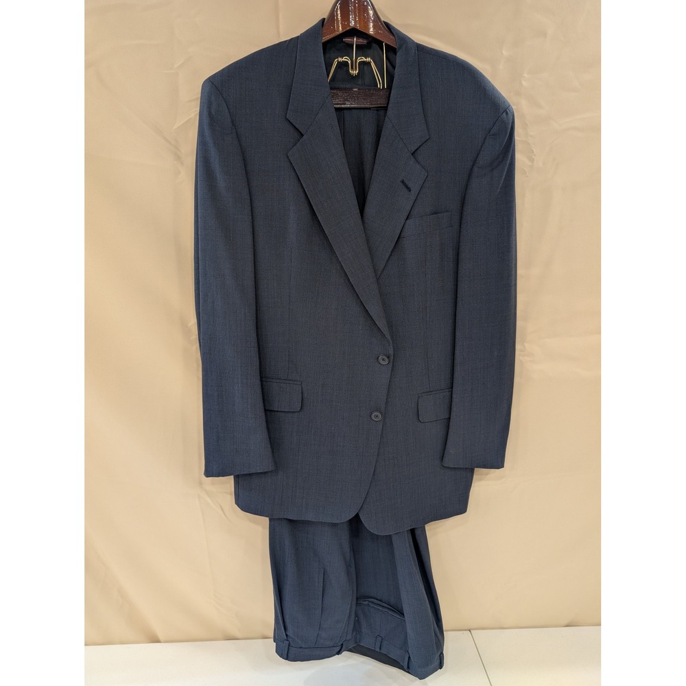 Hart Schaffner Marx Parisian Men's Blue Worsted Wool Two Piece Suit 51L - Picture 1 of 8